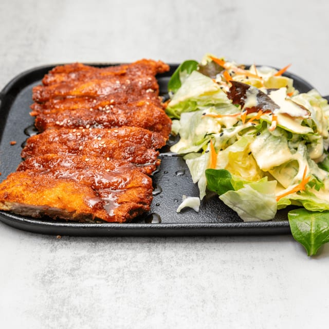 Chicken Katsu & Miso Salad.